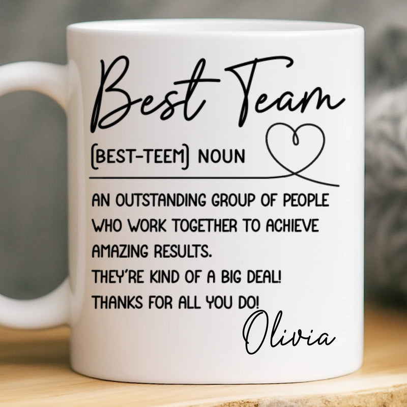 Custom Mug - Personalized Birthday Gifts For Coworker, Work Bestie - Work Feels Lighter With You