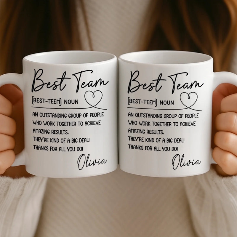 Custom Mug - Personalized Birthday Gifts For Coworker, Work Bestie - Work Feels Lighter With You