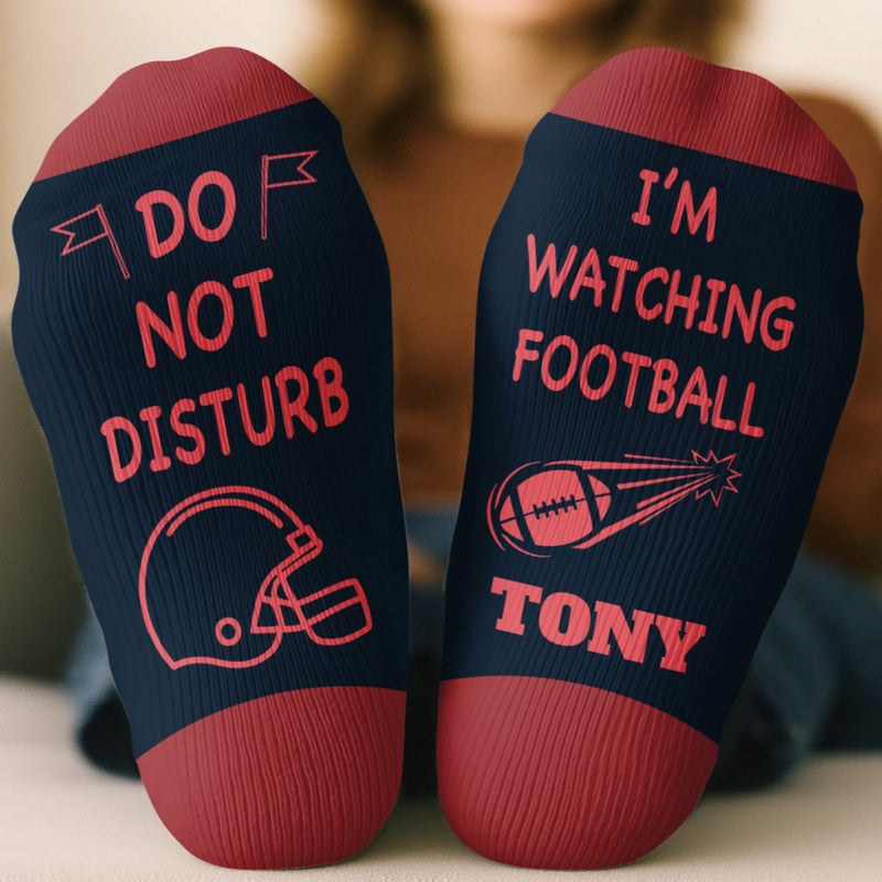 Custom Football Crew Socks - Personalized Christmas Birthday Football Gifts For Football Lovers, Sports Fans, Sports Lovers - Kickoff Is My Therapy