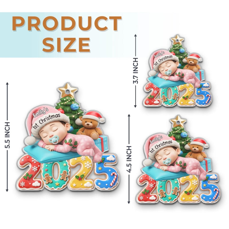 Custom First Christmas Acrylic Ornament - Personalized Christmas Baby Shower, Gender Reveal Gifts For New Moms, New Dads, New Parents - Our Greatest Blessing