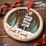 Custom Circle Glass Ornament - Personalized Christmas Birthday Gifts For Mom, Dad, Brother, Sister, Kids - Home In Our Hearts