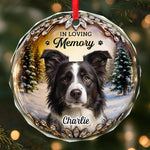 Custom Photo Circle Glass Ornament - Personalized Pet Christmas Memorial Sympathy Gifts For Dogs, Cats - Warm Memories Forever Loved