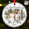 Christmas Birthday Gifts for Her, Wife, Custom Wedding Glass Ornament, Mr and Mrs Gifts - New Arrival, Christmas Gift For Pet Owners, Pet Lovers, First Christmas AMZ