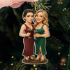Custom Photo Acrylic Ornament - Personalized Christmas Birthday Gifts For Best Friends, Family, Coworker, Work Bestie, Husband And Wife, Dog Cat Lovers - Life’s Better Laughing With You