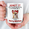Custom Mug - Personalized Christmas Birthday Gifts For Dog Lovers, Dog Dad And Mom - Santa’s Favorite Troublemaker