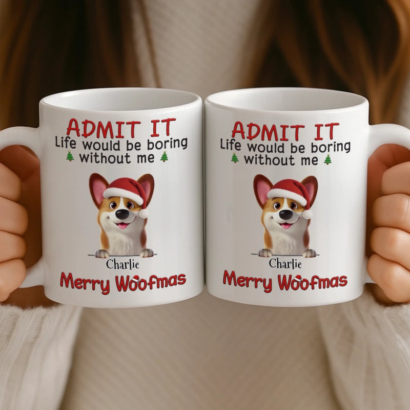 Custom Mug - Personalized Christmas Birthday Gifts For Dog Lovers, Dog Dad And Mom - Santa’s Favorite Troublemaker