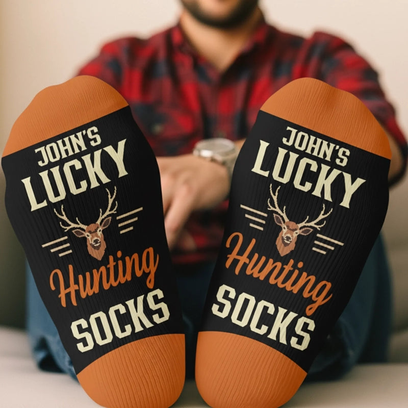 Custom Crew Socks - Personalized Christmas Birthday Hunting Gifts For Hunters - Hunting Is My Therapy