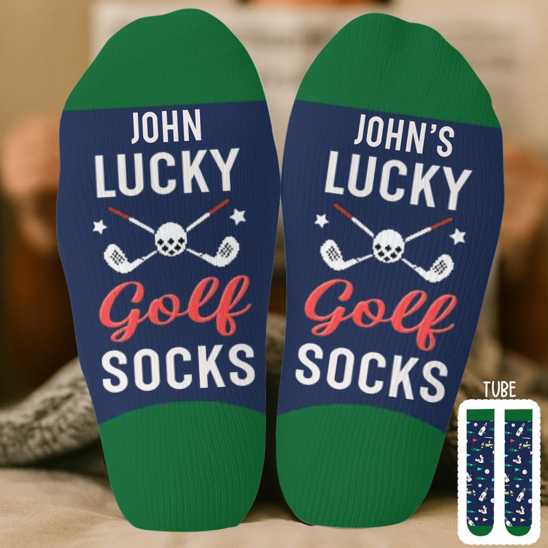 Custom Crew Socks - Personalized Christmas Birthday Golf Gifts For Men, Women - Golf Is My Cardio