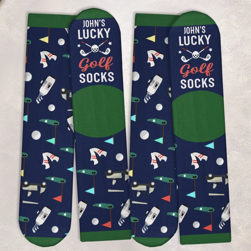 Custom Crew Socks - Personalized Christmas Birthday Golf Gifts For Men, Women - Golf Is My Cardio
