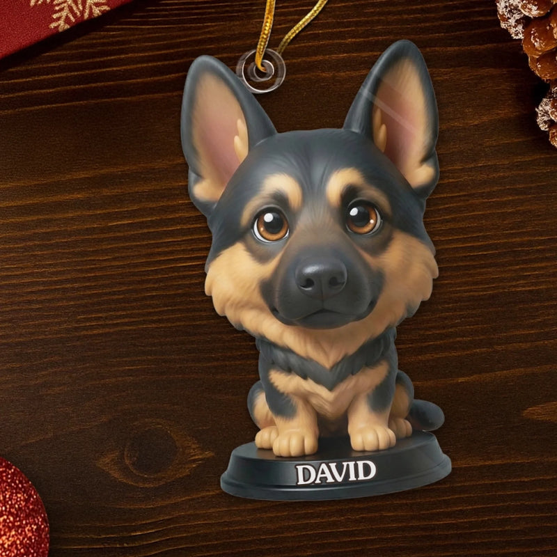 Custom Photo German Shepherd Dog Acrylic Ornament - Personalized Christmas Birthday Gifts For Dog Cat Lovers, Dog Dad And Mom, Cat Owners - Cuteness Overload On The Tree