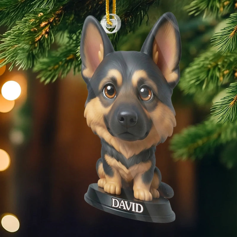 Custom Photo German Shepherd Dog Acrylic Ornament - Personalized Christmas Birthday Gifts For Dog Cat Lovers, Dog Dad And Mom, Cat Owners - Cuteness Overload On The Tree
