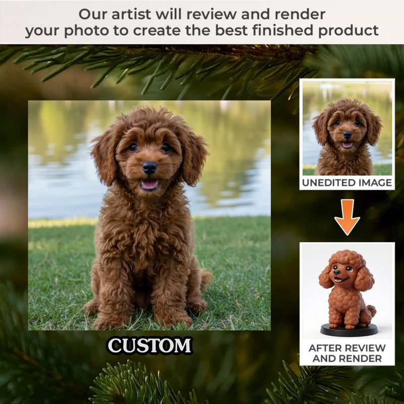 Custom Photo Poodle Acrylic Ornament - Personalized Christmas Birthday Gifts For Dog Cat Lovers, Dog Dad And Mom, Cat Owners - Cuteness Overload On The Tree