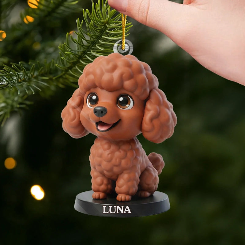 Custom Photo Poodle Acrylic Ornament - Personalized Christmas Birthday Gifts For Dog Cat Lovers, Dog Dad And Mom, Cat Owners - Cuteness Overload On The Tree