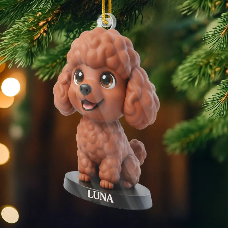 Custom Photo Poodle Acrylic Ornament - Personalized Christmas Birthday Gifts For Dog Cat Lovers, Dog Dad And Mom, Cat Owners - Cuteness Overload On The Tree