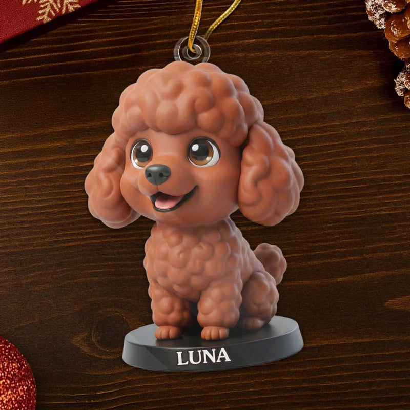 Custom Photo Poodle Acrylic Ornament - Personalized Christmas Birthday Gifts For Dog Cat Lovers, Dog Dad And Mom, Cat Owners - Cuteness Overload On The Tree