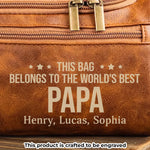 Custom Engraved Leather Toiletry Bag - Personalized Birthday Gifts For Dad, Grandpa - Guided By Their Endless Love
