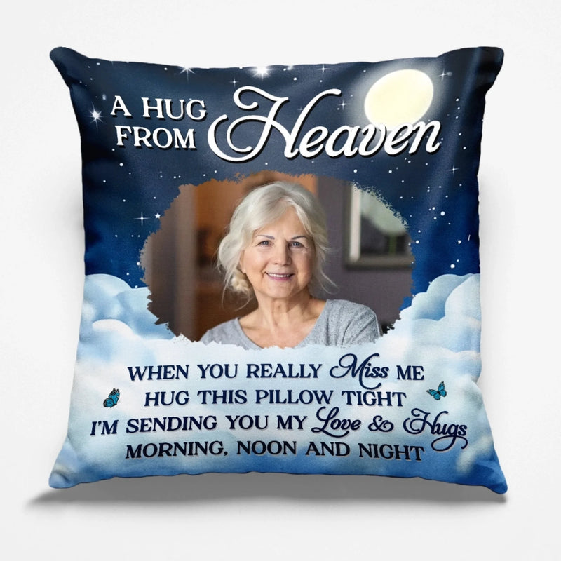 Custom Photo Pillow - Personalized Christmas Memorial Sympathy Gifts For Loss Of Mom, Dad - Forever Remembered