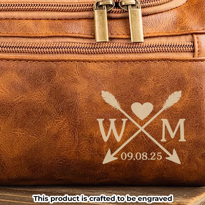 Custom Engraved Leather Toiletry Bag - Personalized Birthday Gifts For Dad, Brother, Grandpa, Husband - Proud Of You Always