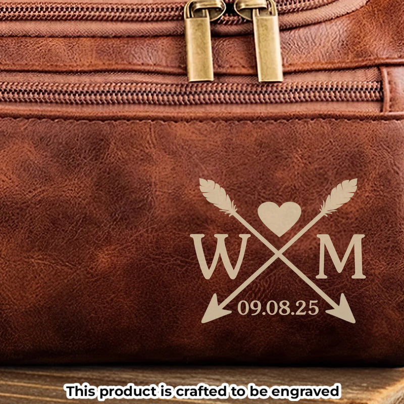 Custom Engraved Leather Toiletry Bag - Personalized Birthday Gifts For Dad, Brother, Grandpa, Husband - Proud Of You Always