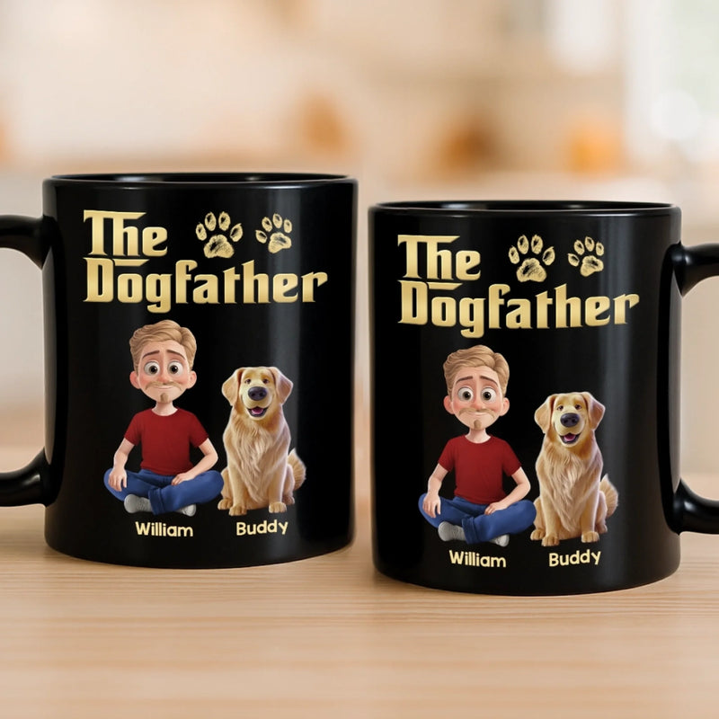 Custom Black Mug - Personalized Birthday Gifts For Dog Lovers, Dog Dad And Mom - The Boss Of Belly Rubs