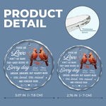 Custom Cardinal Circle Glass Ornament - Personalized Christmas Memorial Sympathy Gifts For Loss Of Mom, Dad - Heaven Is Not Far