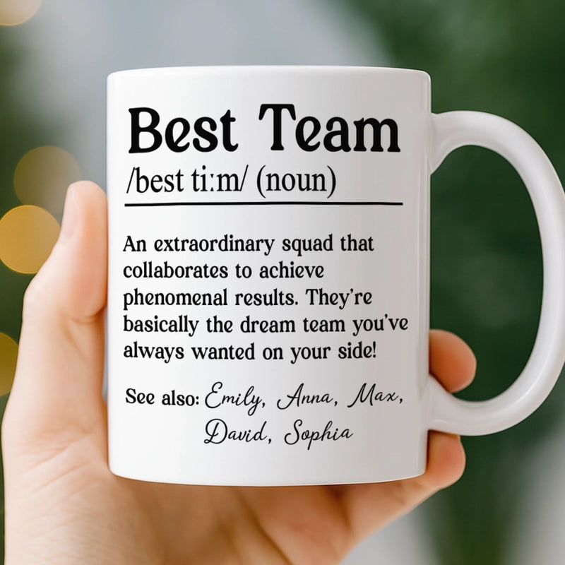 Custom Mug - Personalized Birthday Gifts For Coworker, Work Bestie - Dream Team