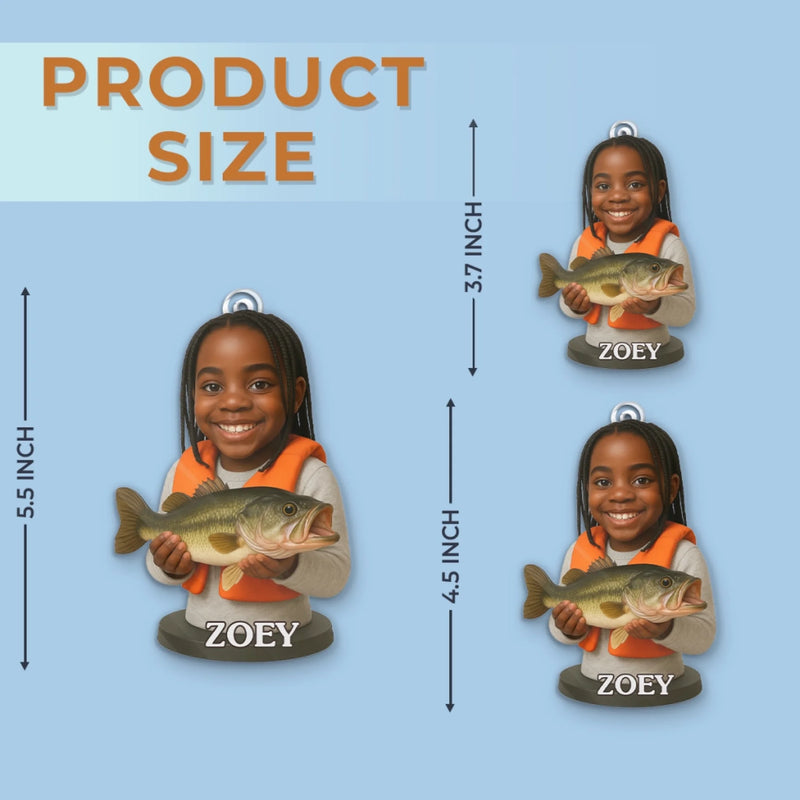 Custom Photo Acrylic Ornament - Personalized Christmas Birthday Fishing Gifts For Fisherman - Little Hands, Big Fishing Adventures