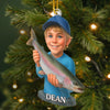 Custom Photo Acrylic Ornament - Personalized Christmas Birthday Fishing Gifts For Fisherman - Little Fisherboy Casting Big Joy