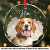 Custom Photo Circle Glass Ornament - Personalized Pet Christmas Memorial Sympathy Gifts For Dogs, Cats - Pawprints In My Heart