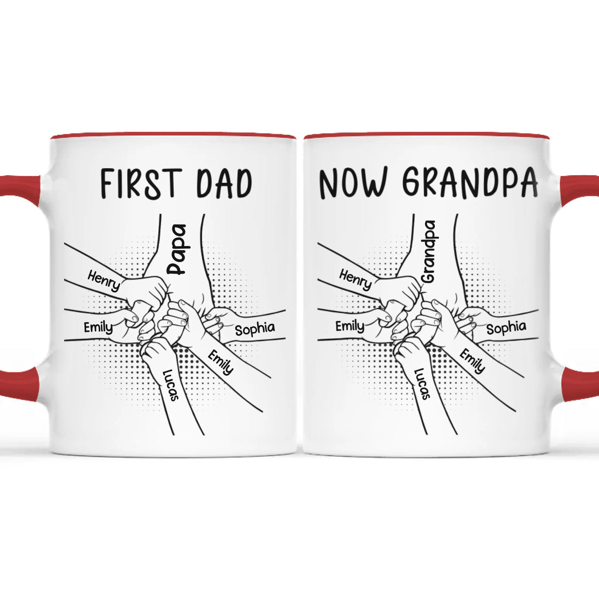 Custom Accent Mug - Personalized Birthday Gifts For Dad, Grandpa - Strength Wrapped In Love