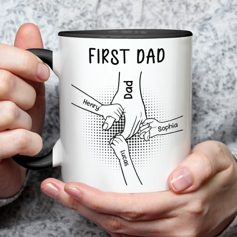 Custom Accent Mug - Personalized Birthday Gifts For Dad, Grandpa - Strength Wrapped In Love