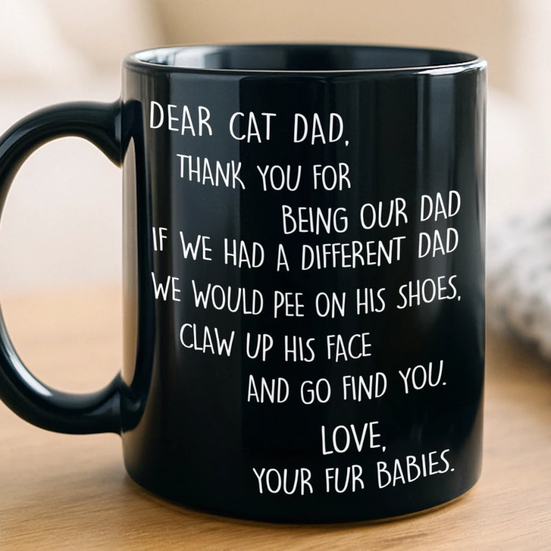 Custom Black Mug - Personalized Birthday Gifts For Cat Lovers, Cat Mom And Dad - Your Fur Babies Run This House