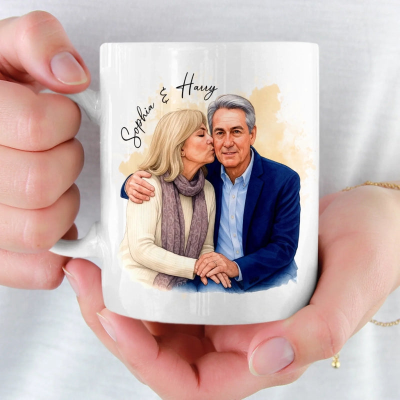Custom Photo Mug - Personalized Anniversary Wedding Gifts For Husband And Wife, Him And Her - Love Grows With Us