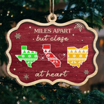Custom Long Distance Wood Ornament - Personalized Christmas Birthday Gifts For Mom, Dad, Brother, Sister, Kids - Christmas Blessings From Afar