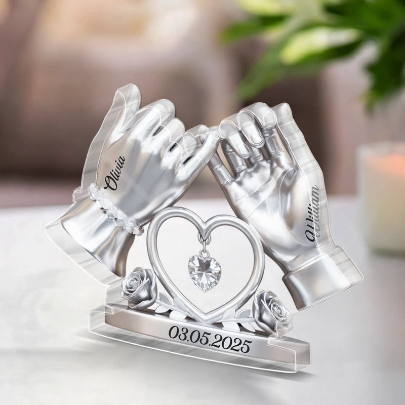 Custom Acrylic Plaque - Personalized Anniversary Wedding Gifts For Husband And Wife, Him And Her - Our Forever Love Story