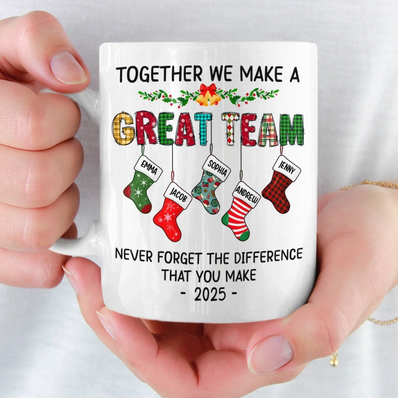 Custom Mug - Personalized Christmas Birthday Gifts For Coworker, Work Bestie - Stay Positive To Work Hard