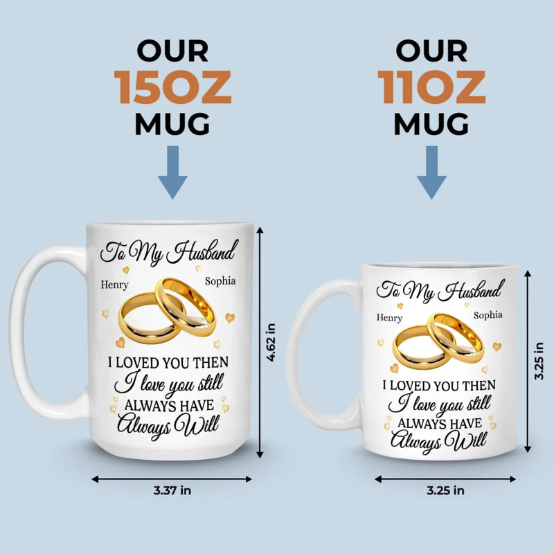Custom Mug - Personalized Anniversary Wedding Gifts For Husband And Wife, Him And Her - Love You Then, Love You Now
