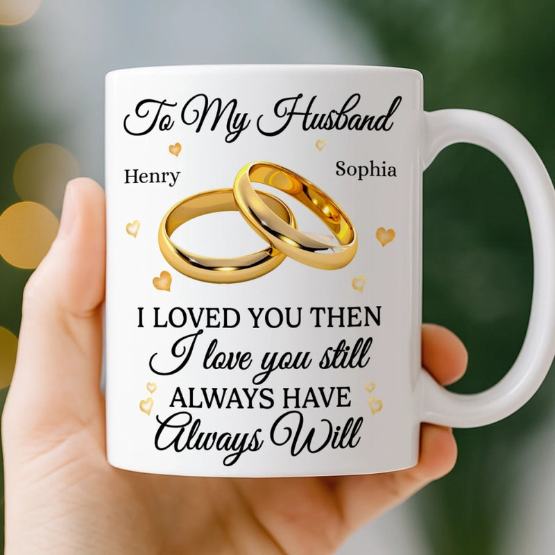 Custom Mug - Personalized Anniversary Wedding Gifts For Husband And Wife, Him And Her - Love You Then, Love You Now