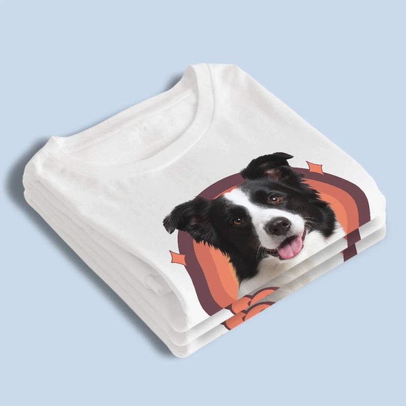 Custom Photo Unisex T-shirt, Premium T-shirt, Hoodie - Personalized Birthday Gifts For Dog Cat Lovers, Dog Dad And Mom, Cat Owners - Retro Pup Energy