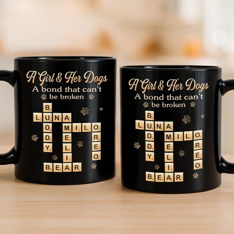 Custom Scrabble Black Mug - Personalized Birthday Gifts For Dog Cat Lovers, Dog Dad And Mom, Cat Owners - The Best Kind Of Chaos
