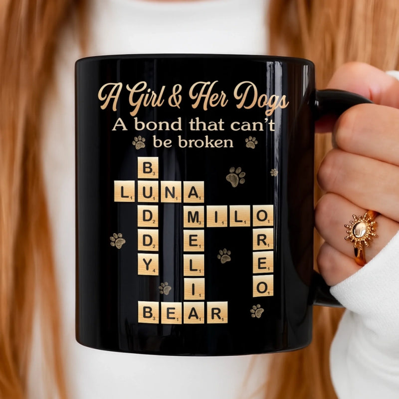 Custom Scrabble Black Mug - Personalized Birthday Gifts For Dog Cat Lovers, Dog Dad And Mom, Cat Owners - The Best Kind Of Chaos