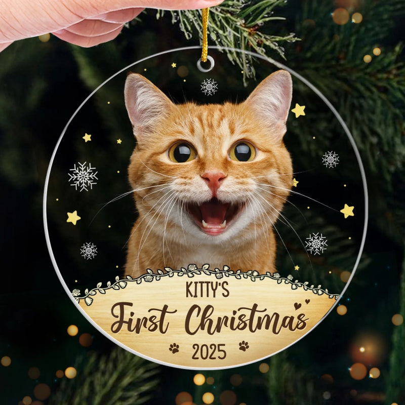 Custom Photo Pawsitively Grateful For The Joy My Pet Brings This Christmas - Dog & Cat Personalized Custom Ornament - Acrylic Custom Shaped - Christmas Gift For Pet Owners, Pet Lovers