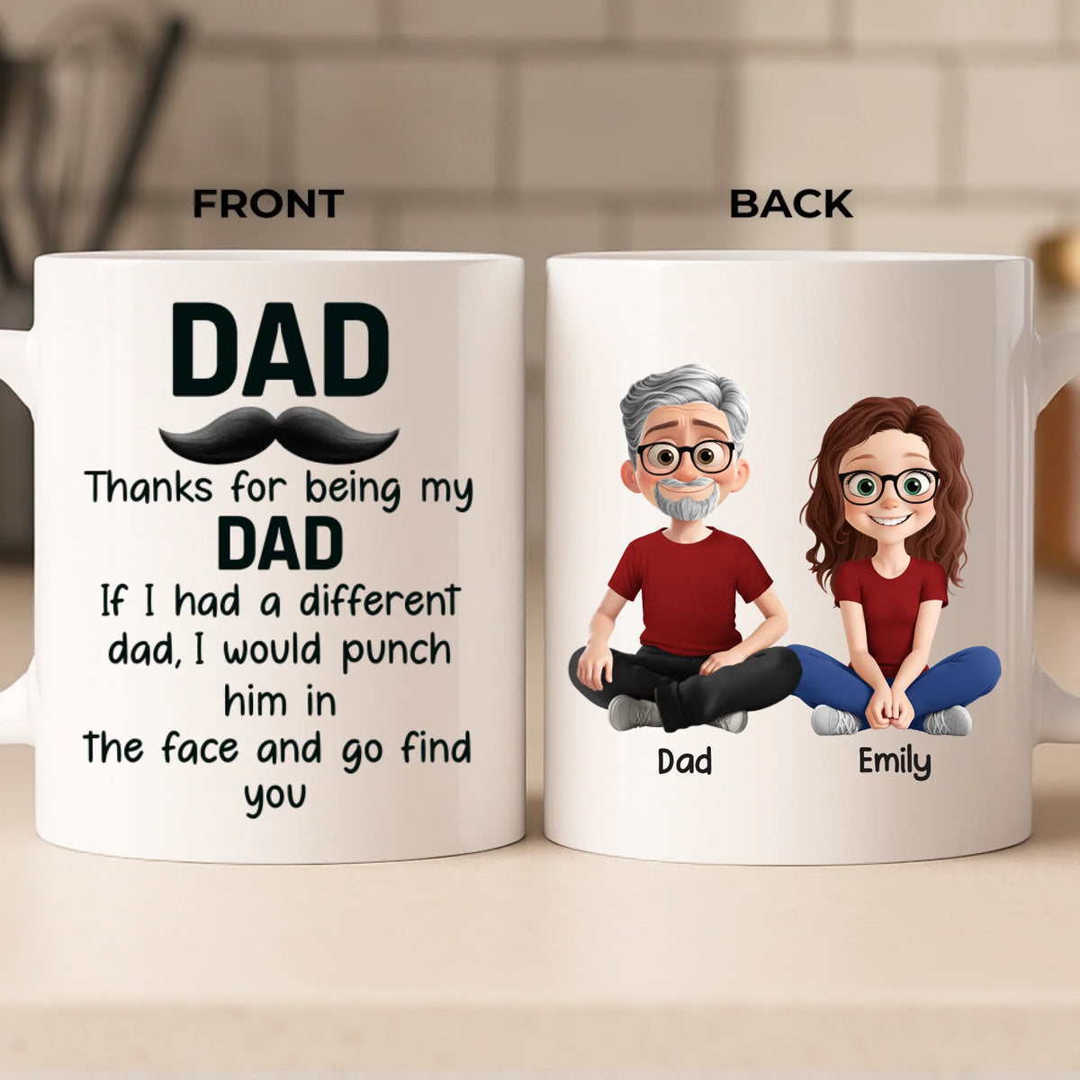 Custom Mug - Personalized Birthday Gifts For Mom, Dad, Daughter, Son - Handle With Love