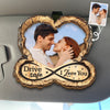Custom Photo Car Visor Clip - Personalized Anniversary Wedding Gifts For Husband And Wife, Him And Her - You And Me Always Work