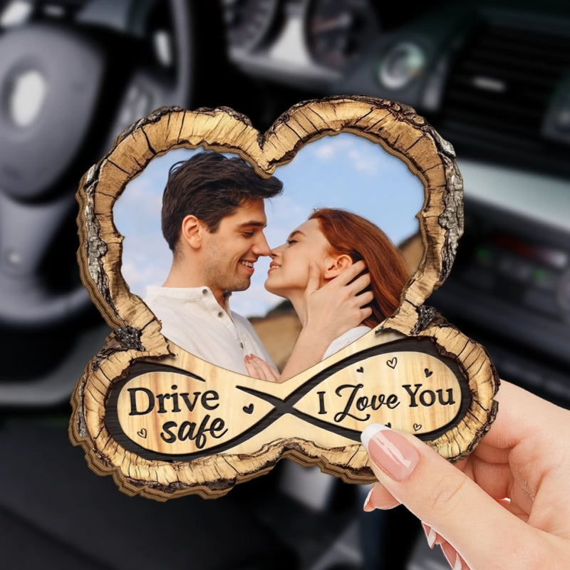 Custom Photo Car Visor Clip - Personalized Anniversary Wedding Gifts For Husband And Wife, Him And Her - You And Me Always Work