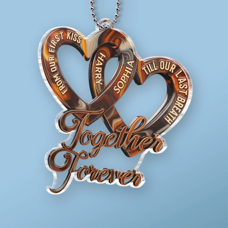 Custom Acrylic Car Ornament - Personalized Anniversary Wedding Gifts For Husband And Wife, Him And Her - Love Feels Easy With You