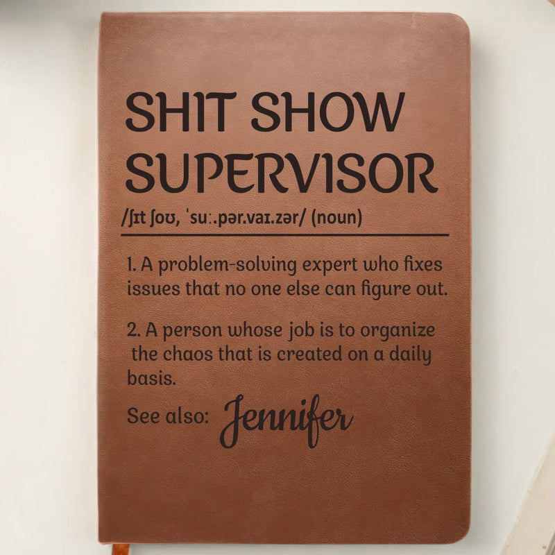 Custom Leather Writing Journal - Personalized Funny  Gifts For Best Friends, Family, Coworker, Work Bestie, Yourself - Deadline Survivor