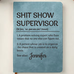Custom Leather Writing Journal - Personalized Funny  Gifts For Best Friends, Family, Coworker, Work Bestie, Yourself - Deadline Survivor
