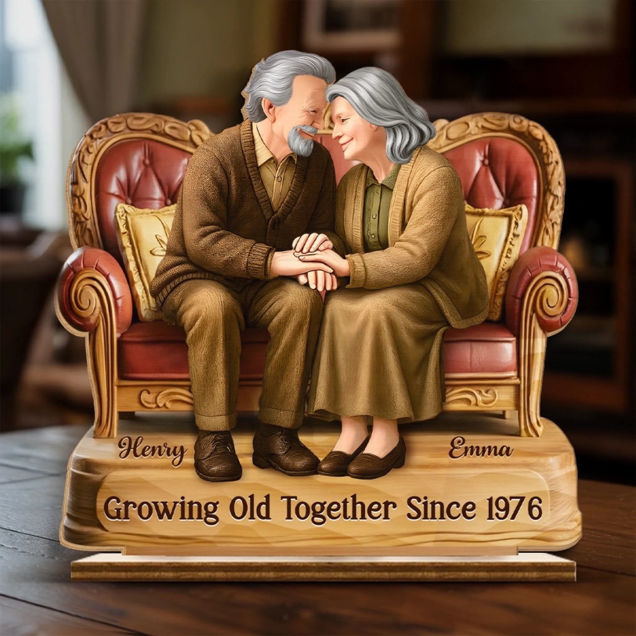 AllGiftFrames Personalized Desk Clock Beveled Glass Arch Clock With Silver Chrome Accents Shiny Cherry Base Engrave Employee Recognition Retirement Service Award Wedding Anniversary Mantle