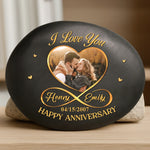 Custom Photo Printed Rock - Personalized Anniversary Wedding Gifts For Couple - Together For A Lifetime